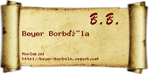 Beyer Borbála névjegykártya